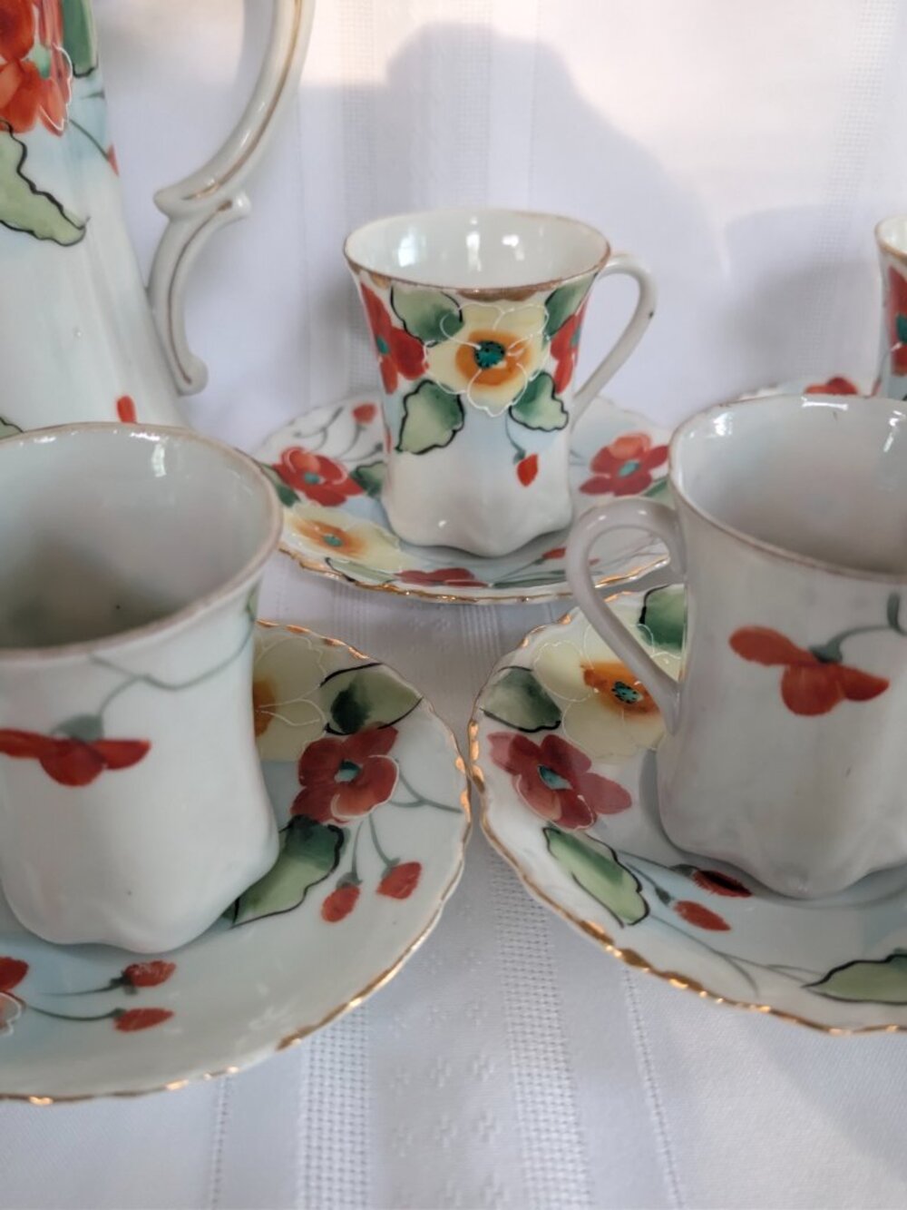 Gorgeous Antique Nippon TE-OH Tea Set Hand Painted Floral Design - Picture 14 of 14